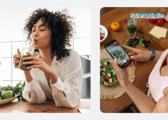 Image of woman looking into her diet and fat freezing Sunninghill to improve her health
